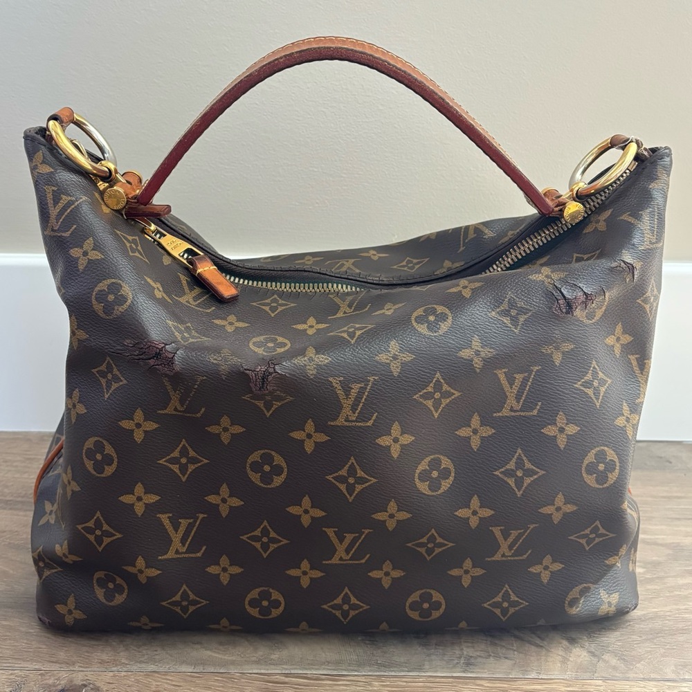 🤎✨Louis Vuitton Monogram Sully PM Bag Purse Hobo Slouchy